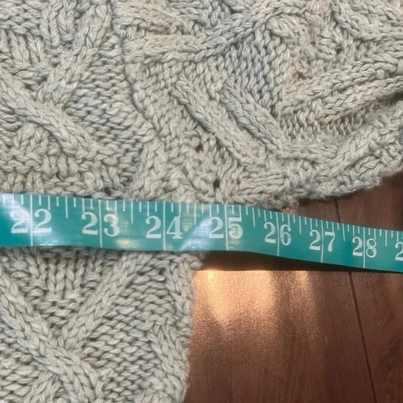 Free People Montana Cable Oversized Mint Green Knit Cardigan Size XS - Picture 7 of 8